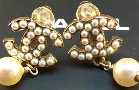 chanel drop earring|chanel clip on earrings.